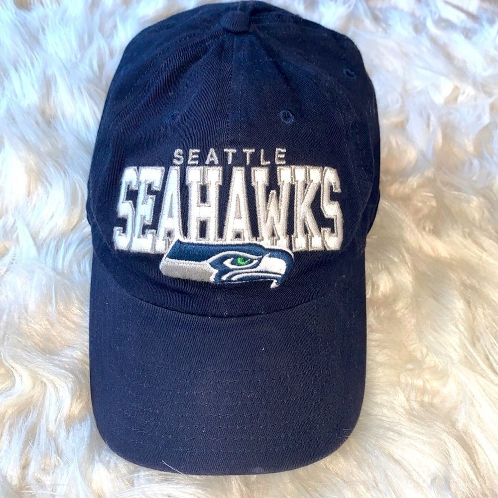 OTS Seattle Seahawks Adult Hat, NFL Clincher Ball Cap with Logo, M-L